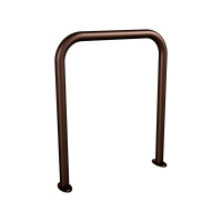 Curved Bike Rack, 1 Bike, PROCITY: Metal - Chocolate Brown, on Base Plates.