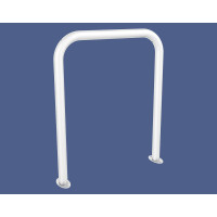 Bent Bike Rack, 1 Bike, PROCITY: Metal - Pure White, on Base Plates