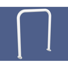 Bent Bike Rack, 1 Bike, PROCITY: Metal - Pure White, on Base Plates