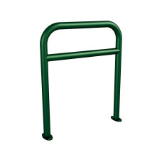 Reinforced bike stand, 1 bike, PROCITY: Metal - Moss Green, on ground plates.