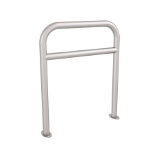 Reinforced bike stand, 1 bike, PROCITY: Metal - Silky Grey, on floor plates.