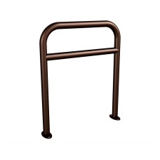 Reinforced Bike Stand, 1 Bike, PROCITY: Metal - Chocolate Brown, on Base Plates.