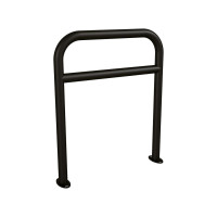 Reinforced bicycle rack, 1 bicycle, PROCITY: Metal - Deep Black, on base plates.