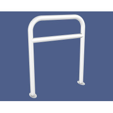 Reinforced bike stand, 1 bike, PROCITY: Metal - Pure White, on base plates.