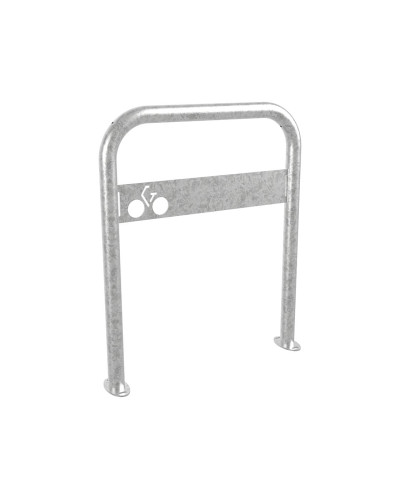 Buy Curved Bike Rack with Signage, 1 Bike, PROCITY: Metal - Hot-Dip Galvanized, on Base Plates Online - Delivery