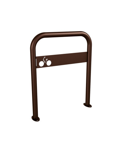 Buy Curved Bicycle Rack with Signage, 1 Bicycle, METALL - Chocolate Brown, on Floor Plates - Shop Online