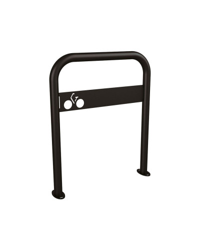 Buy Curved Bicycle Rack with Signage, 1 Bicycle, PROCITY: Metal - Deep Black, on Floor Plates Online - Delivery Available