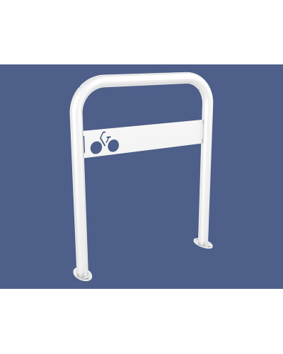 Buy Curved Bike Stand with Signage, 1 Bike, PROCITY: Metal - Pure White, on Base Plates - Shop Online