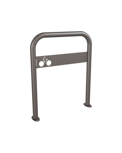 Buy Curved Bicycle Rack with Signage, 1 Bike, Metal - Procity Gray, on Ground Plates. - Shop Online