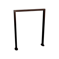 Bike rack Milano, 1 bike, PROCITY: Metal - Chocolate Brown, on floor plates.