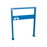 Bicycle stand Milano with signage, 1 bike, PROCITY: Metal - Gentian Blue, on base plates.