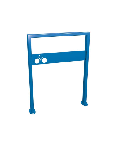 Buy Bicycle stand Milano with signage, 1 bike, PROCITY: Metal - Gentian Blue, on base plates - Online Shop Purchase