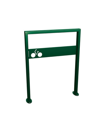 Buy Milano Bicycle Rack with Signage, 1 Bicycle, PROCITY: Metal - Moss Green, on Base Plates. - Shop online.