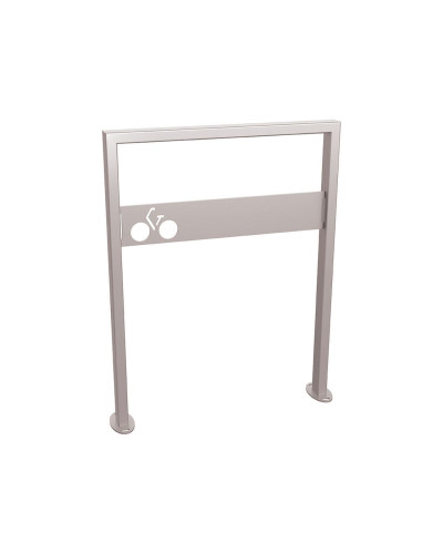 Buy Bicycle rack Milano with signage, 1 bicycle, PROCITY: Metal - Silk gray, on floor plates. - Purchase in the online store.