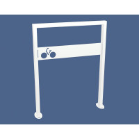 Bicycle rack Milano with signage, 1 bike, PROCITY: Metal - Pure White, on floor plates.