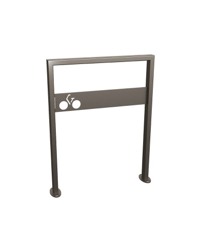 Buy Bicycle rack Milano with signage, 1 bicycle, Procity: Metal - Procity Gray, on floor plates - Shop Online.
