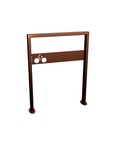 Buy Bike Stand Milano with Signage, 1 Bike, PROCITY: Metal - Rust Corten Effect, on Ground Plates Online - Delivery Available