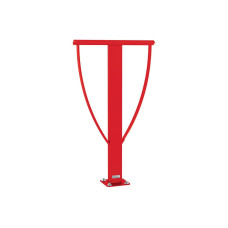 Backrest Lisbon, 1 Bicycle, PROCITY: Metal - Traffic Red, on Floor Plates.