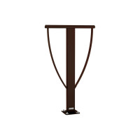Backrest Lisbon, 1 bicycle, PROCITY: metal - chocolate brown, on floor plates