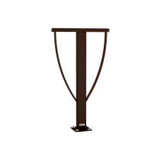 Backrest Lisbon, 1 bicycle, PROCITY: metal - chocolate brown, on floor plates