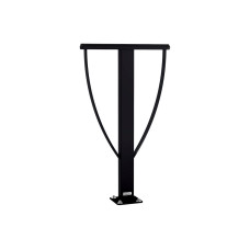 Backrest Lisbon, 1 bicycle, PROCITY: Metal - Deep black, on floor plates.