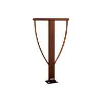 Backrest Lisbon, 1 bicycle, PROCITY: Metal - Rust Corten Effect, on floor plates.