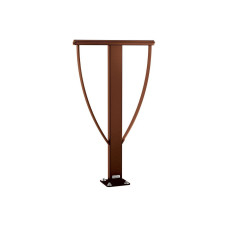 Backrest Lisbon, 1 bicycle, PROCITY: Metal - Rust Corten Effect, on floor plates.