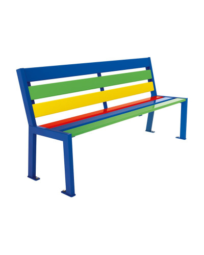 Buy PROCITY SITZBANK SILAOS MIT RÜCKENLEHNE - GRUNDSCHUL VERSION Kinderbank: Sitzfläche aus Tropenholz (Bunte), Gestel aus Stahl - Online Shop Delivery