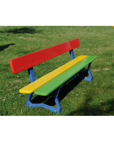 Buy PROCITY SITZBANK MORA WITH BACKREST H 270MM Children's Bench: Seat made of tropical wood (Colorful), Frame made of steel - Online Shop