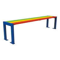 PROCITY Sitzbank SILAOS without backrest - elementary school version Children's bench: seating surface made of tropical wood (bunte), frame made of steel ()