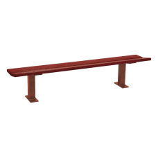 PROCITY Pagoda Bench without Backrest: Seat made of tropical wood (mahogany), Frame made of steel (rust corten effect).