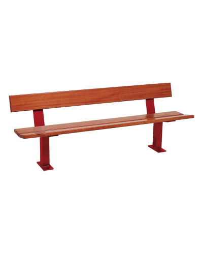 Buy PROCITY Pagoda Bench with Backrest: Seat made of tropical wood (Mahogany), Frame made of steel (Silk Grey) - Shop Online: Delivery