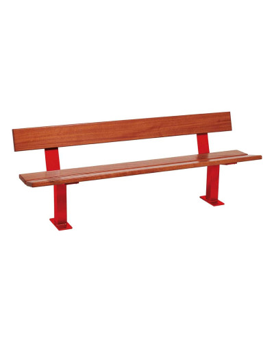 Buy PROCITY Pagoda Bench with Backrest: Seat made of tropical wood (Mahogany), Frame made of steel (Silk Grey) - Shop Online: Delivery