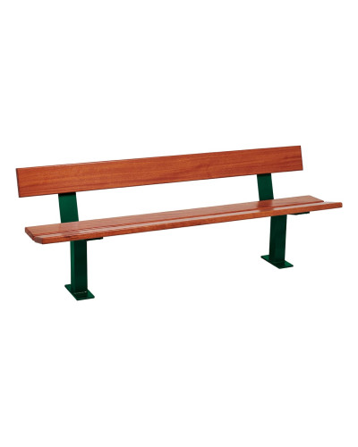 Buy PROCITY Pagoda Bench with Backrest: Seat made of tropical wood (Mahogany), Frame made of steel (Silk Grey) - Shop Online: Delivery