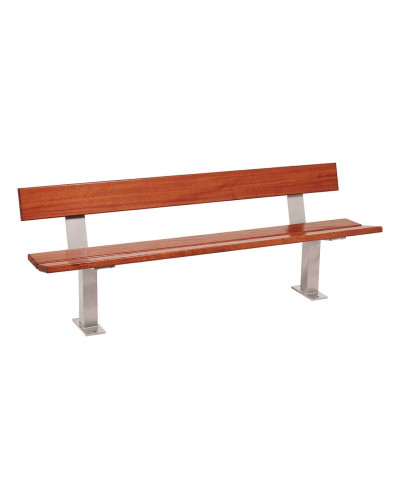 Buy PROCITY Pagoda Bench with Backrest: Seat made of tropical wood (Mahogany), Frame made of steel (Silk Grey) - Shop Online: Delivery