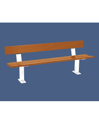 Buy PROCITY Pagoda Bench with Backrest: Seat made of tropical wood (Mahogany), Frame made of steel (Silk Grey) - Shop Online: Delivery