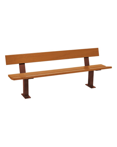 Buy PROCITY Pagoda Bench with Backrest: Seat made of tropical wood (Mahogany), Frame made of steel (Silk Grey) - Shop Online: Delivery