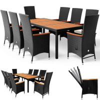 Polyrattan Sitzgruppe | Rio | 9-tlg. | Neiglehner | Akazie | Schwarz