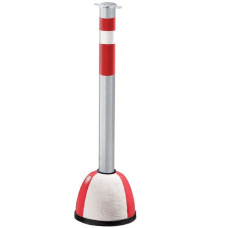 Steel chain post with 2 steel eyelets, mobile, hot-dip galvanized, diameter 64 mm