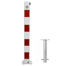 Bollard, foldable, for setting in concrete 70х70 mm, with triangular lock, hot-dip galvanized