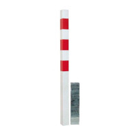 Absperrpfosten 70 x 70 mm, herausnehmbar zum Einbetonieren mit Bodenhülse, lose einsteckbar, ohne Schloss, feuerverzinkt