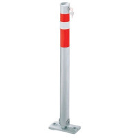 Bollard, foldable, with profile cylinder, hot-dip galvanized, D 64 mm