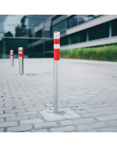 Fixed barrier post with base plate for bolting, without lock, height 90 cm. Buy in our online shop