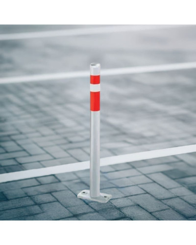 Fixed barrier post with base plate for bolting, without lock, height 90 cm. Buy in our online shop