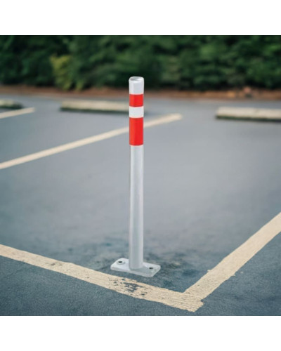 Fixed barrier post with base plate for bolting, without lock, height 90 cm. Buy in our online shop