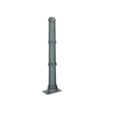 Bollard made of aluminum 85 mm, anthracite gray lacquered, with base plate for doweling, height 90 cm
