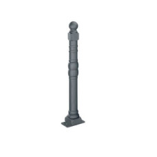 Style bollard made of aluminium, with base plate for doweling, anthracite grey lacquered, height 90 cm.
