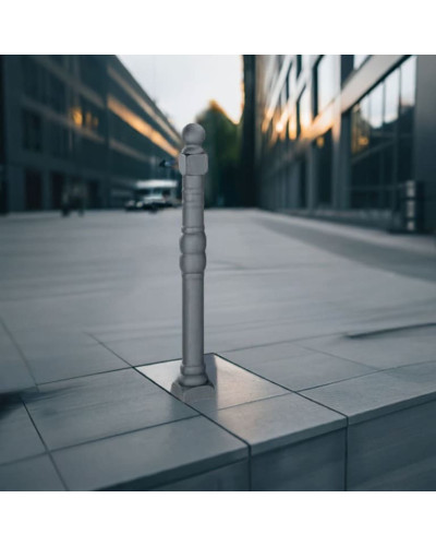 Style bollard made of aluminum, fixed with ground anchor, without a lock, total height 1200 mm (approx. 900 mm above ground). Buy in the online shop
