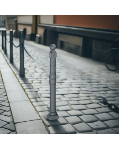 Style bollard made of aluminum, fixed with ground anchor, without a lock, total height 1200 mm (approx. 900 mm above ground). Buy in the online shop