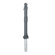Style bollard made of aluminum, liftable, with profile cylinder lock, anthracite grey